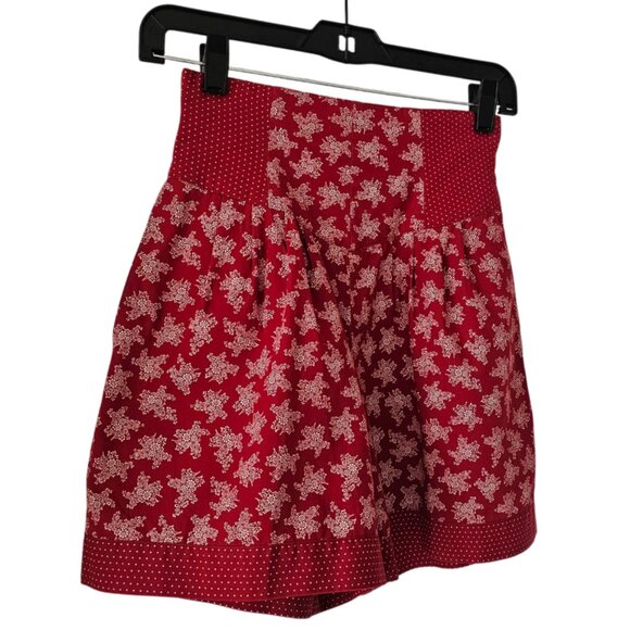 Avenue By Mereille Bitton Floral Polka Dot Vintage Shorts | EUC | 4P | Red White - Picture 5 of 16